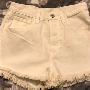 brandy white jean shorts